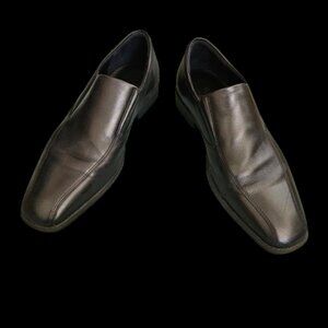 ECCO Men's Black Leather Slip-On Dress Shoes- Size 45 (US 11)
